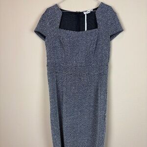 NWT Grace Karin Black/White Metallic Textured & Multicolor Shimmer Accents Dress